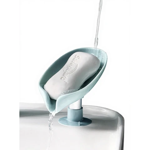 1 Stück – Seifenschale mit Saugnapf – 12,5 x 8,5 cm – Grün