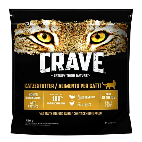 Crave Katzennahrung mit Truthahn & Huhn getreidefrei 750 g