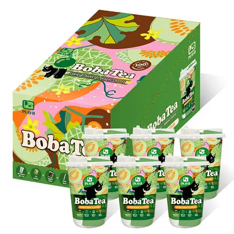 JENI PLAYB Bubble Tea Beker Honingmeloen 6 bekers x 85 g