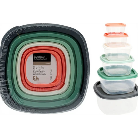 Excellent houseware Storage Box With Lid 6pcs