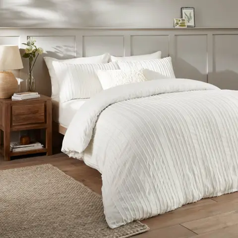 Duvet Day Duvet Cover Set Harrison Stripe White King