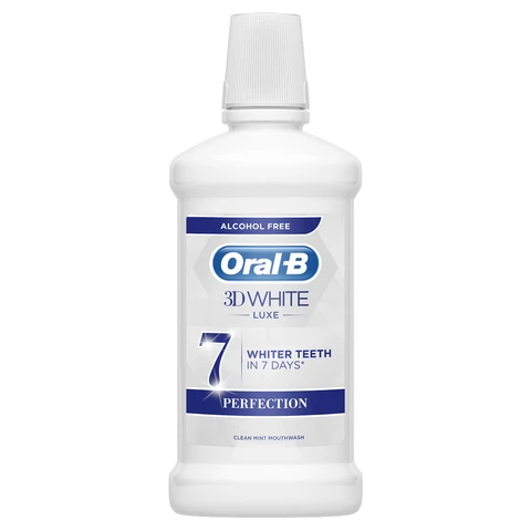 Oral-B 3D White Luxe Perfection Mouthwash Alcohol Free 500ml