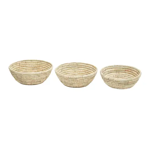 Interiors by Premier Set Of Three Palm Leaf Baskets