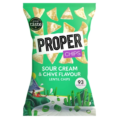Properchips Sour Cream & Chive Flavour Lentil Chips 85g