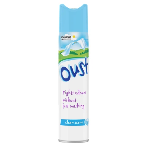 Oust Odour Eliminator Aerosol Air Freshener Spray, Clean Scent, 300ml