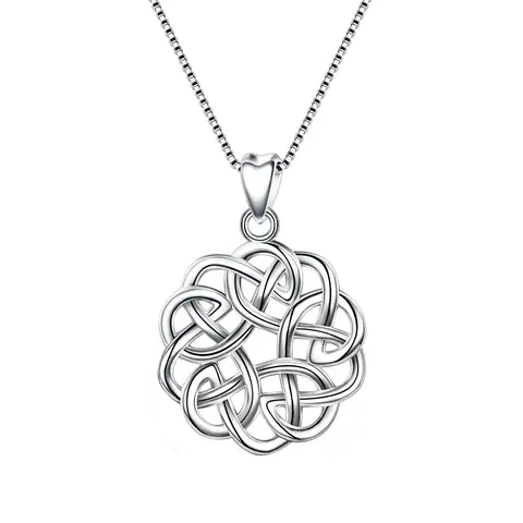 Ever Faith Vintage Good Luck Round Shape Celtic Knot Pendant Necklace
