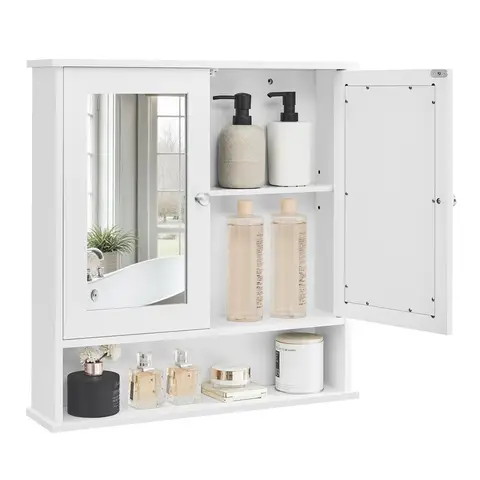 Vasagle Mirror Cabinet 1 Shelf White Small