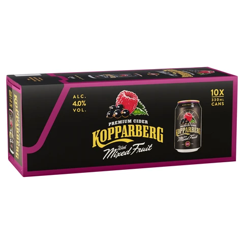 Kopparberg Mixed Fruit 10 X 330ml (Abv 4%)