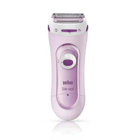 Braun Silk-épil Lady Shaver 5-100 - Cordless Battery Lady Shaver with Floating Foil, Bikini Trimmer Cap, Wet & Dry Use - Pink, LS5100