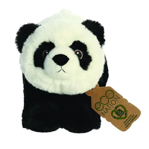 Aurora World 35012 Eco Nation Panda Plush Toy 23cm Black & White