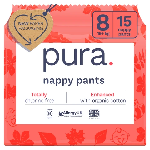 Pura Eco Nappy Pants Size 8 19+Kg 15 Pants