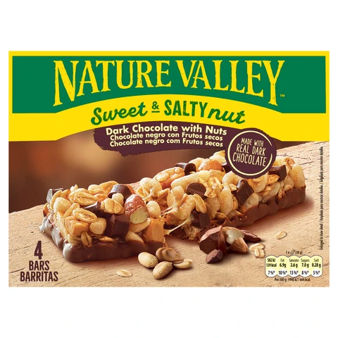 Nature Valley Sweet & Salty Nut Dark Chocolate With Nuts 4 x 30g