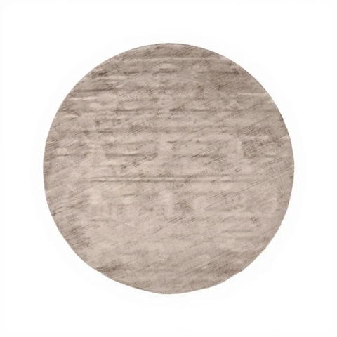 LABEL51 Vloerkleed Velvy - Taupe - Synthetisch - Rond - 200 cm