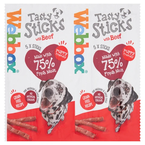 Webbox 5 Tasty Sticks with Beef 55g