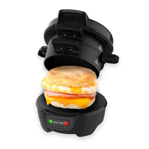 Drew&Cole Breakfast Sandwich Maker - Multifunctional, Ready in 5 Minutes, Easy to Clean, Dishwasher Safe