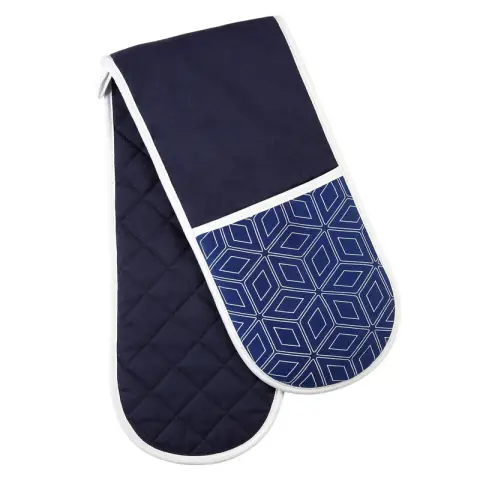 Maison by Premier Double Oven Glove Modern Retro Navy/White