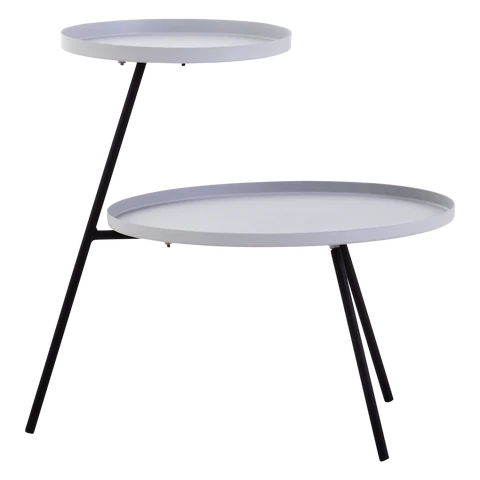 Interiors by Premier Trosa Side Table 2 Shelf Black/Grey