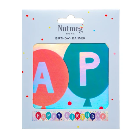 Nutmeg Party Banner Happy Birthday Multicolour