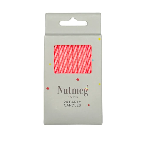 Nutmeg Cake Candles Spiral Pink 24pcs