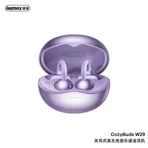REMAX Cozybuds W29 Clip-On Wireless Earbuds - Purple