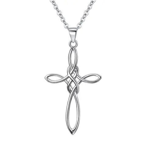 Ever Faith Celtic Knot Cross Pendant Necklace with Chain 21.2 Inch