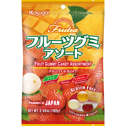 KASUGAI Frutia Fruit Gummy Assortment 102g 