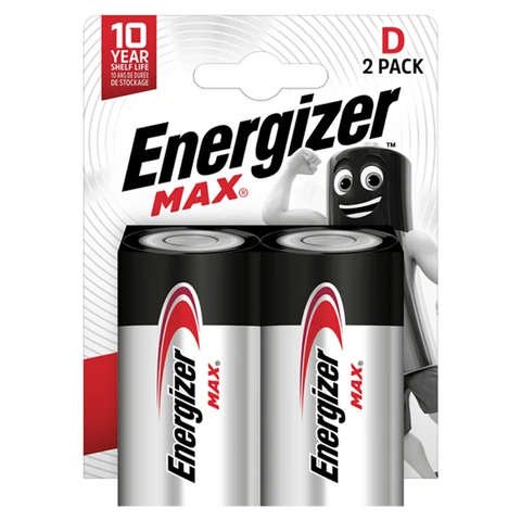 Energizer D Max Alkaline Batteries – Pack of 2
