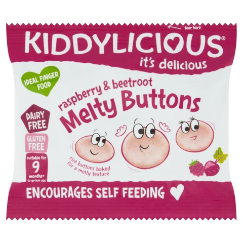 Kiddylicious Raspberry & Beetroot Melty Buttons 9+ Months 6g