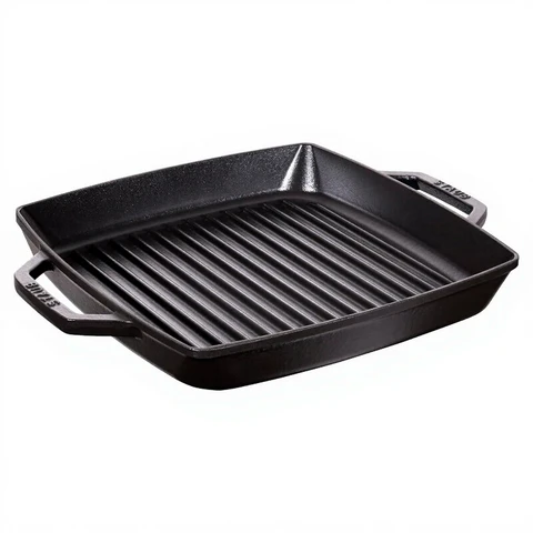 Staub Eckige Gusseisen-Grillpfanne – mit zwei Griffen – 28×28 cm