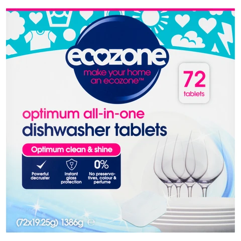 Ecozone Optimum All-in-One Dishwasher Tablets 72 x 19.25g (1386g)
