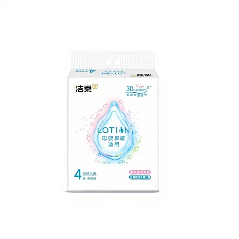 JIEROU "C&S zacht en vochtig (glad) gezichtsweefsel (lotion zacht weefsel), 100 vellen, 3 lagen, (4 zakken)