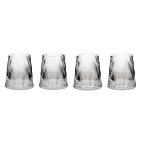 Maison by Premier Set of Four Ribbed Glass Tumblers