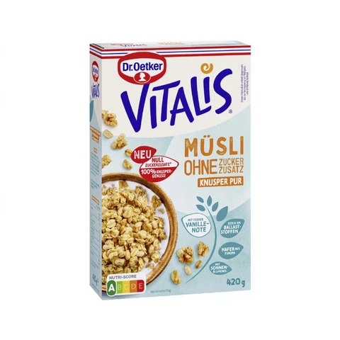 Dr. Oetker Vitalis ohne Zuckerzusatz Knusper Pur 420 g