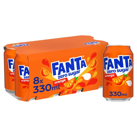 Fanta Orange Zero Sugar 8 X 330ml