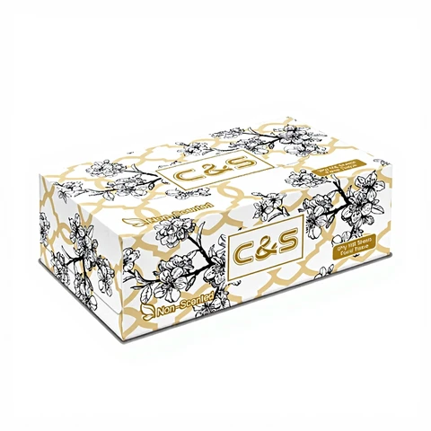 C&S JIEROU Kosmetiktücher, 3-lagig, 106 Blatt pro Packung, 4 Packungen