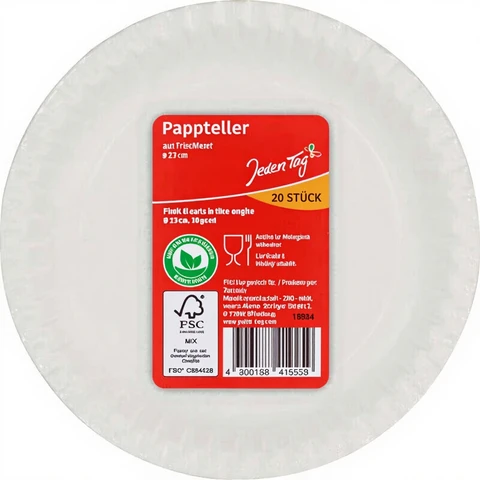 Pappteller 23cm Weiß