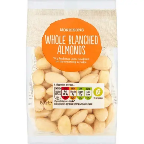 Morrisons Whole Blanched Almonds 150g
