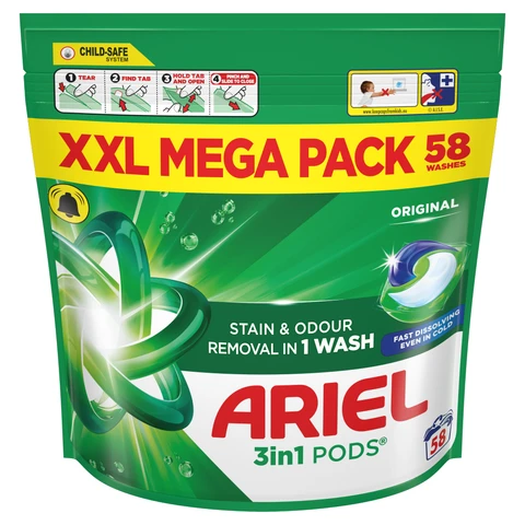 Ariel 3in1 PODS, Washing Liquid Capsules 58 Washes
