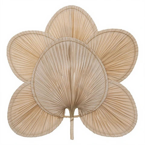 Atmosphera Décoration murale Selma en bambou et palmier - 70 x 70 cm