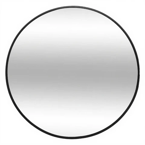 Atmosphera Miroir Alice en métal noir - Diamètre de 38 cm