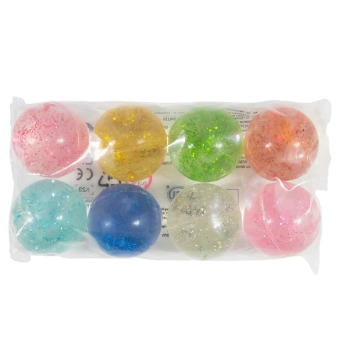 Morrisons Party Favours Bouncy Balls Glitter Multicolour 8pcs