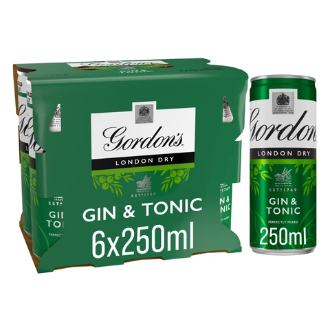 gordons gin & Tonic Rtd 6Pk 6X250ml