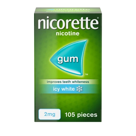 Nicorette Icy White 2mg Gum Quit Smoking Aid 105 Pieces