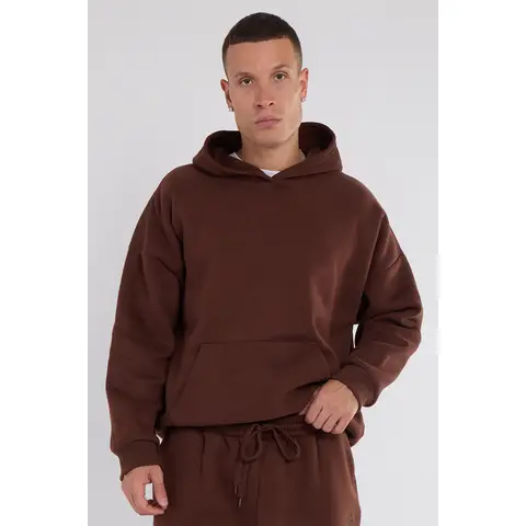 Third Avenue Oversized Fleece Pullover Hoodie - Vintage Brown