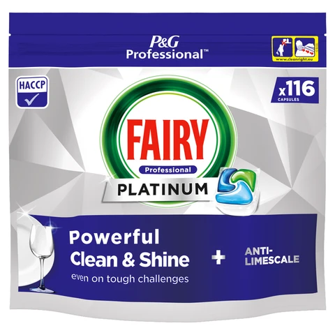 Fairy Professional Platinum Dishwasher Tablets 116 Washes, Powerful Clean & Shine