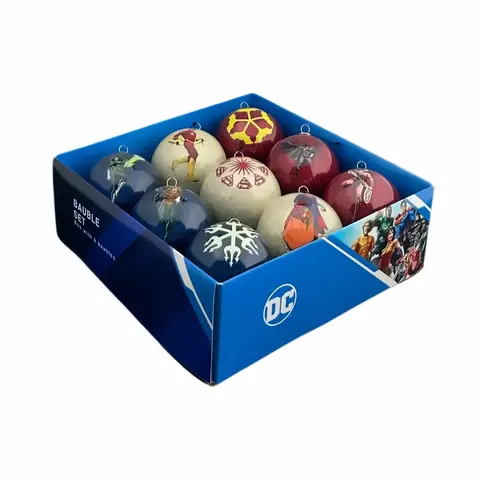 Warner Brothers DC Christmas Baubles Set 9 Pieces (7.5cm)