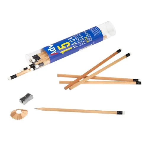 Advent Hexagonal HB Pencils & Sharpener 15 Pack