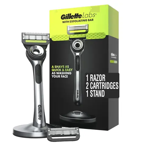 Gillette GilletteLabs With Exfoliating Bar Razor 1 Razor 2 Cartridges 1 Magnetic Stand