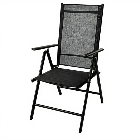 Chaise Pliante en Aluminium - Noir Mat