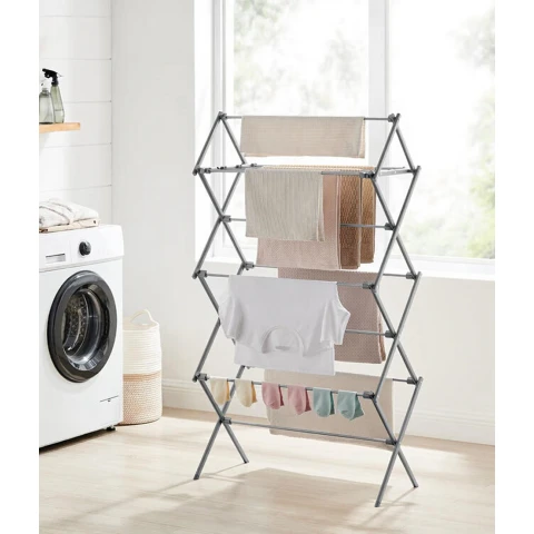 SONGMICS Séchoir à linge pliable compact avec cadre en acier - 37 x 75 x 135,1 cm